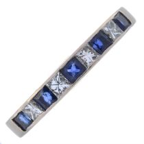 18ct gold sapphire & diamond half eternity ring