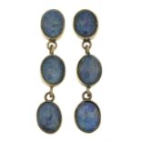 9ct gold opal triplet drop earrings