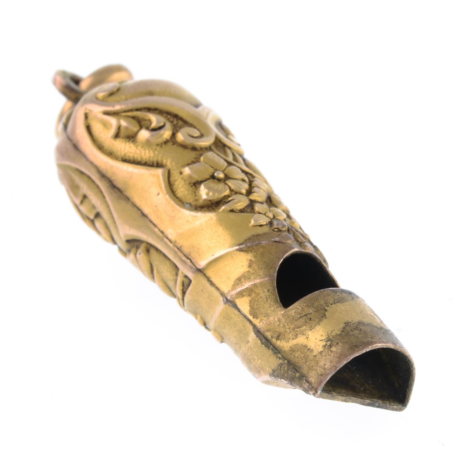 Victorian rolled gold whistle pendant - Image 2 of 2