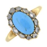 Victorian 15ct gold turquoise and diamond ring
