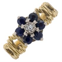 18ct gold sapphire & diamond ring