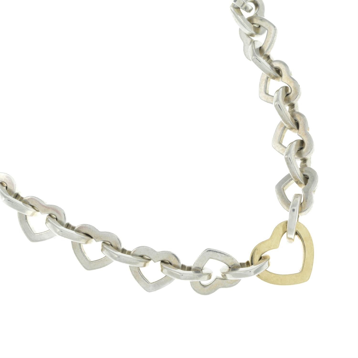 Bi-colour heart-shape link necklace, by Tiffany & Co. - Image 2 of 3