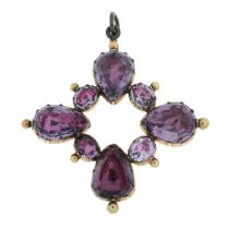 Georgian gold cased amethyst pendant