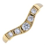 18ct gold diamond chevron ring