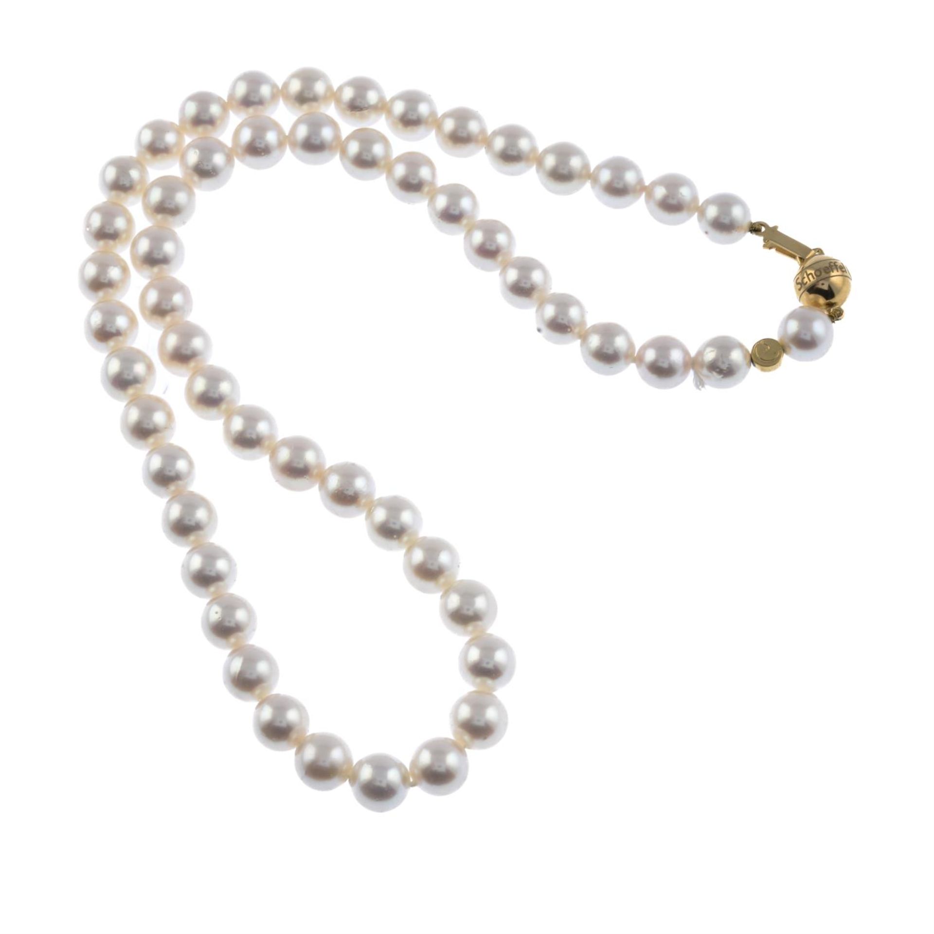 Cultured pearl single-strand necklace, by Schoeffel - Image 2 of 2