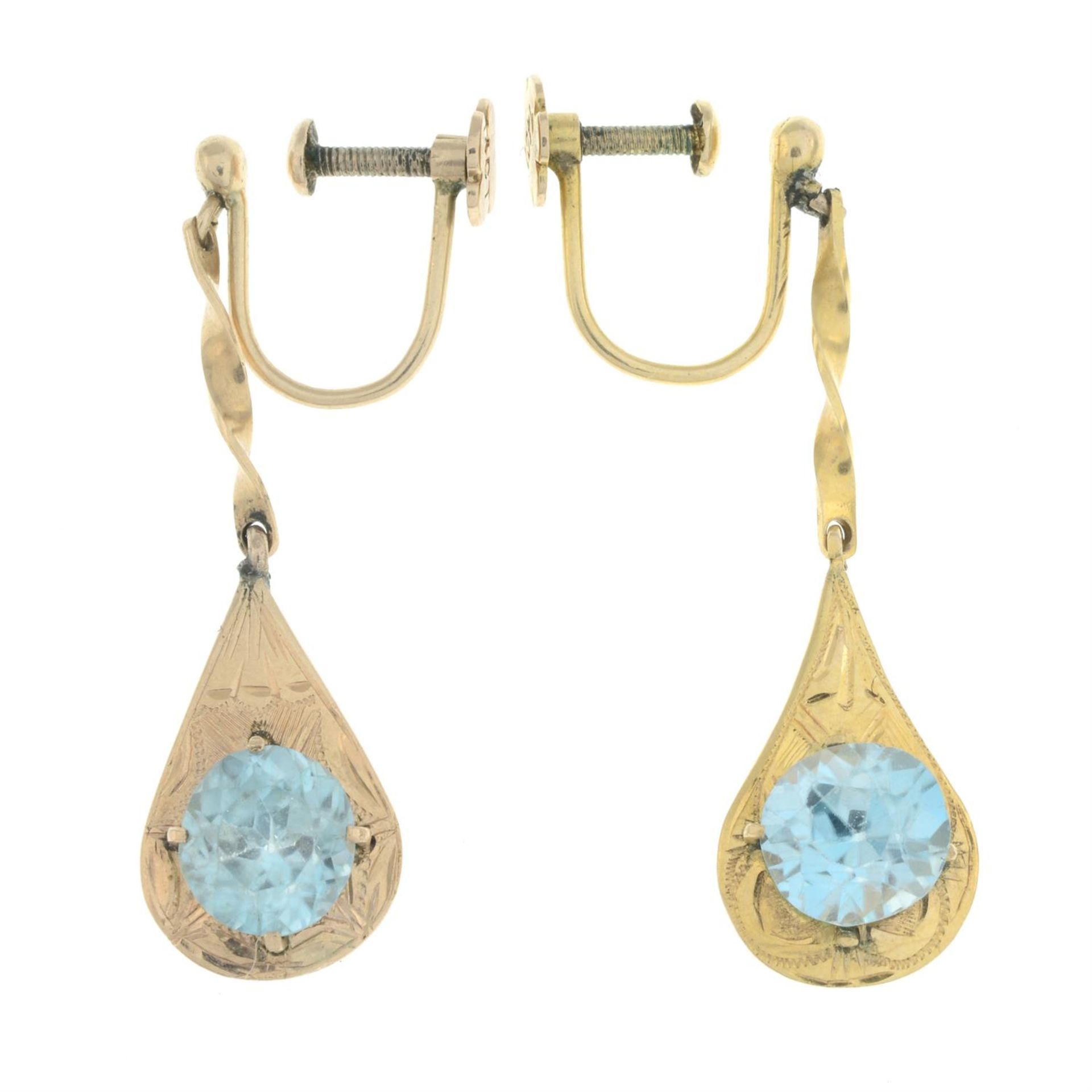 Blue zircon drop earrings