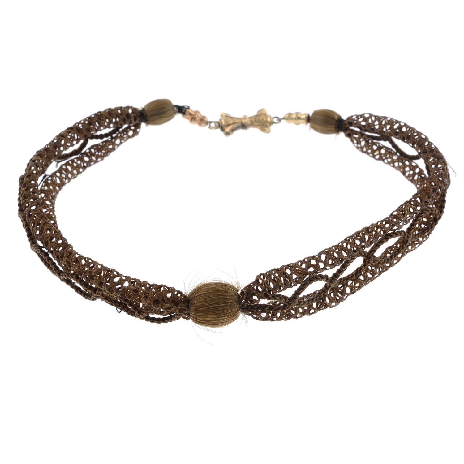 Victorian woven hair choker necklace