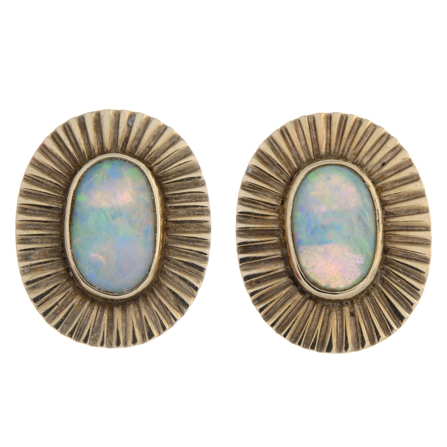 Opal stud earrings