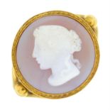 19th century gold agate cameo ring