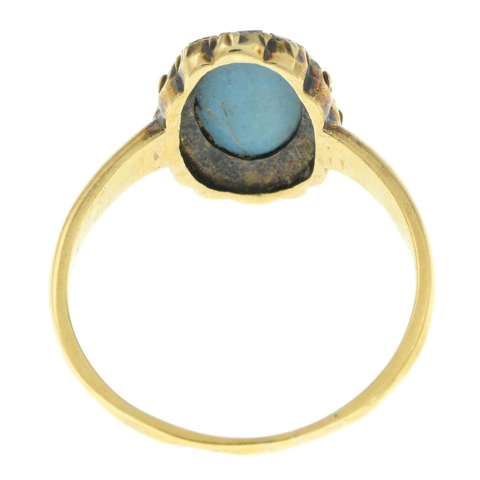 Victorian 15ct gold turquoise and diamond ring - Image 2 of 2