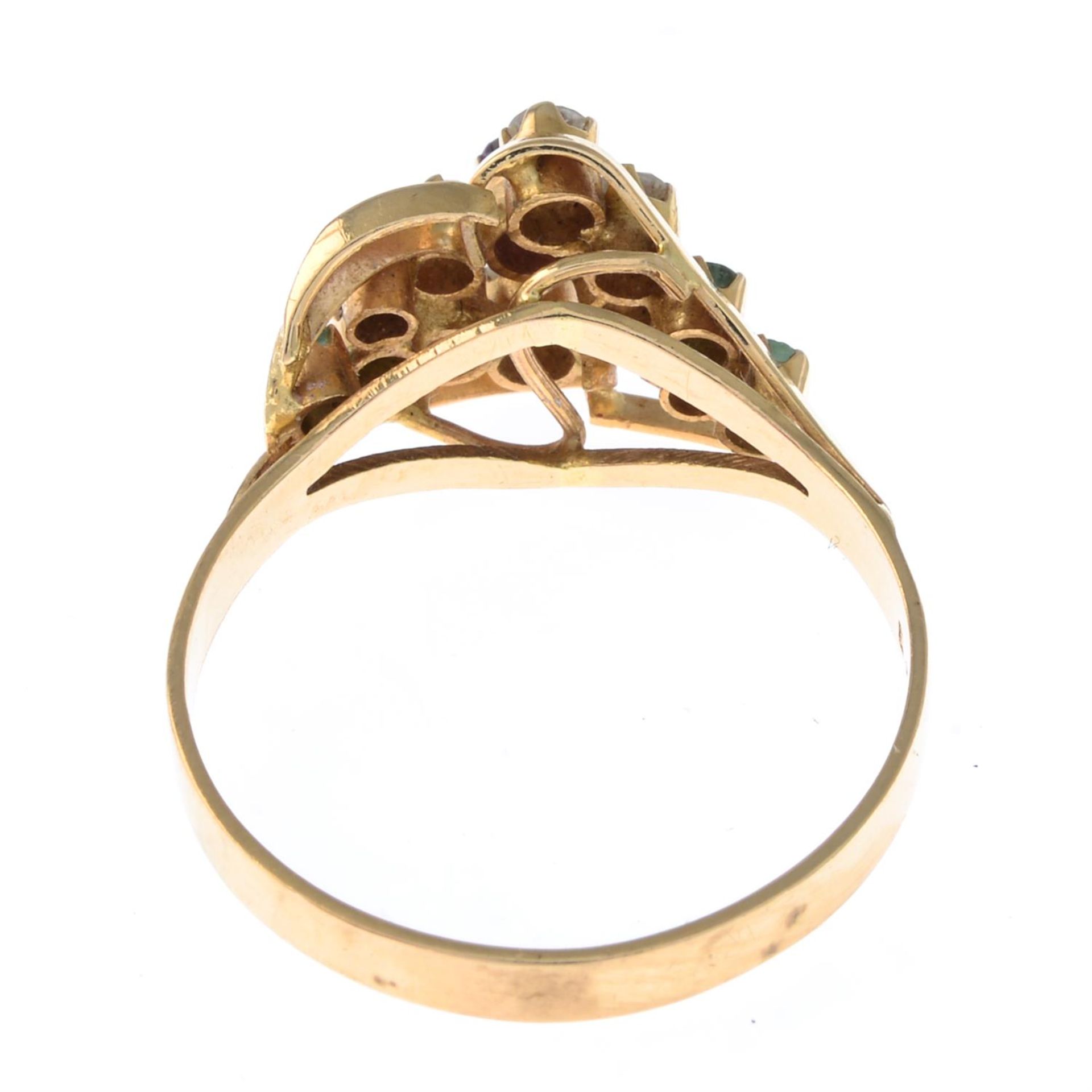 Diamond & gem cluster ring - Image 2 of 2