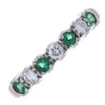 18ct gold emerald & diamond eternity ring