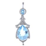 Topaz & diamond pendant