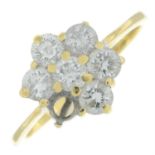 Diamond floral cluster ring