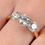 18ct gold diamond three-stone ring