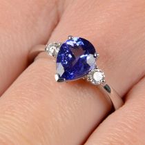 18ct gold tanzanite & diamond ring, by Tivon