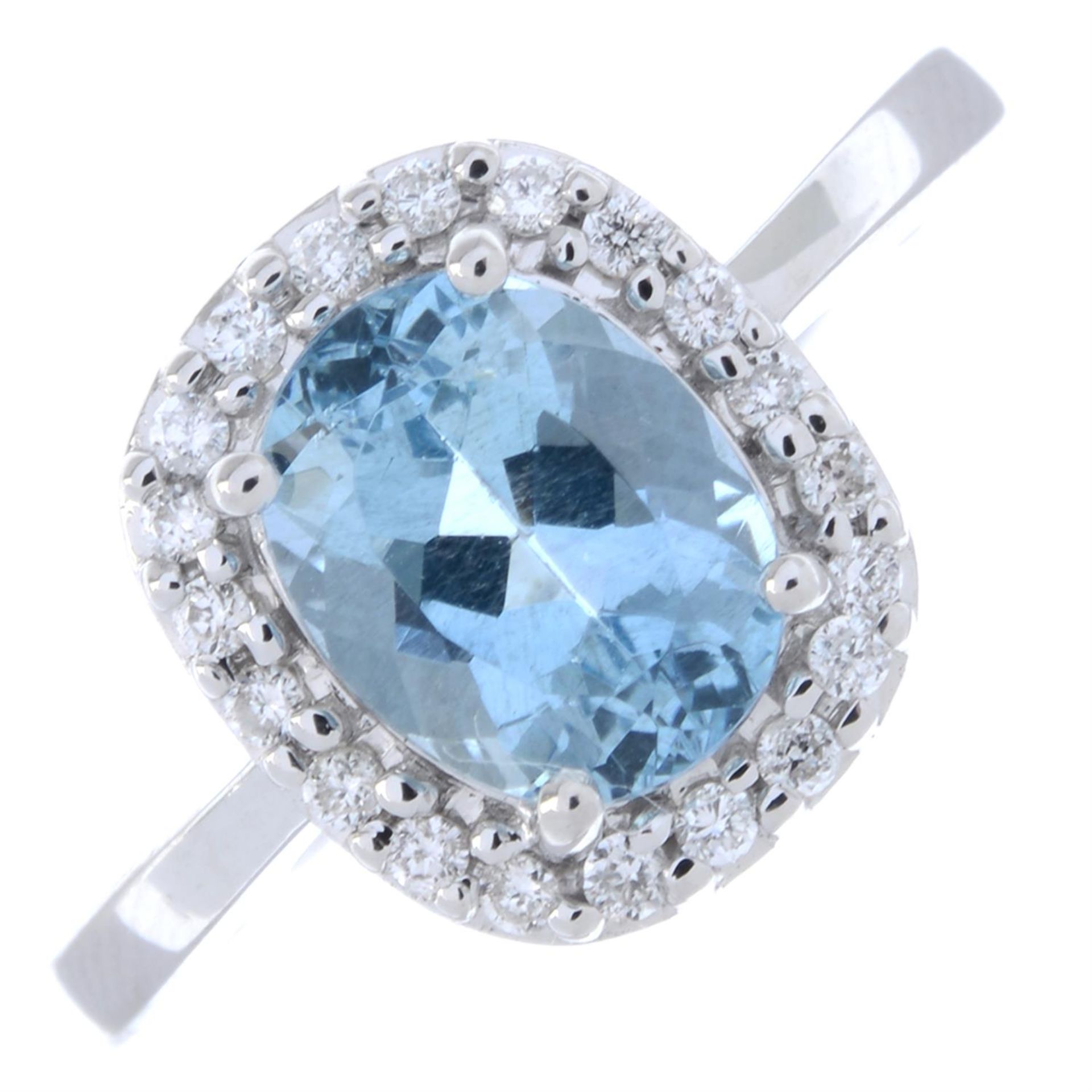 Aquamarine & diamond ring - Image 2 of 3