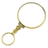 Late 19th century gold magnifying glass