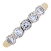 18ct gold diamond five-stone ring