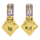 Purple gem earrings