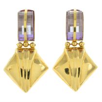 Purple gem earrings