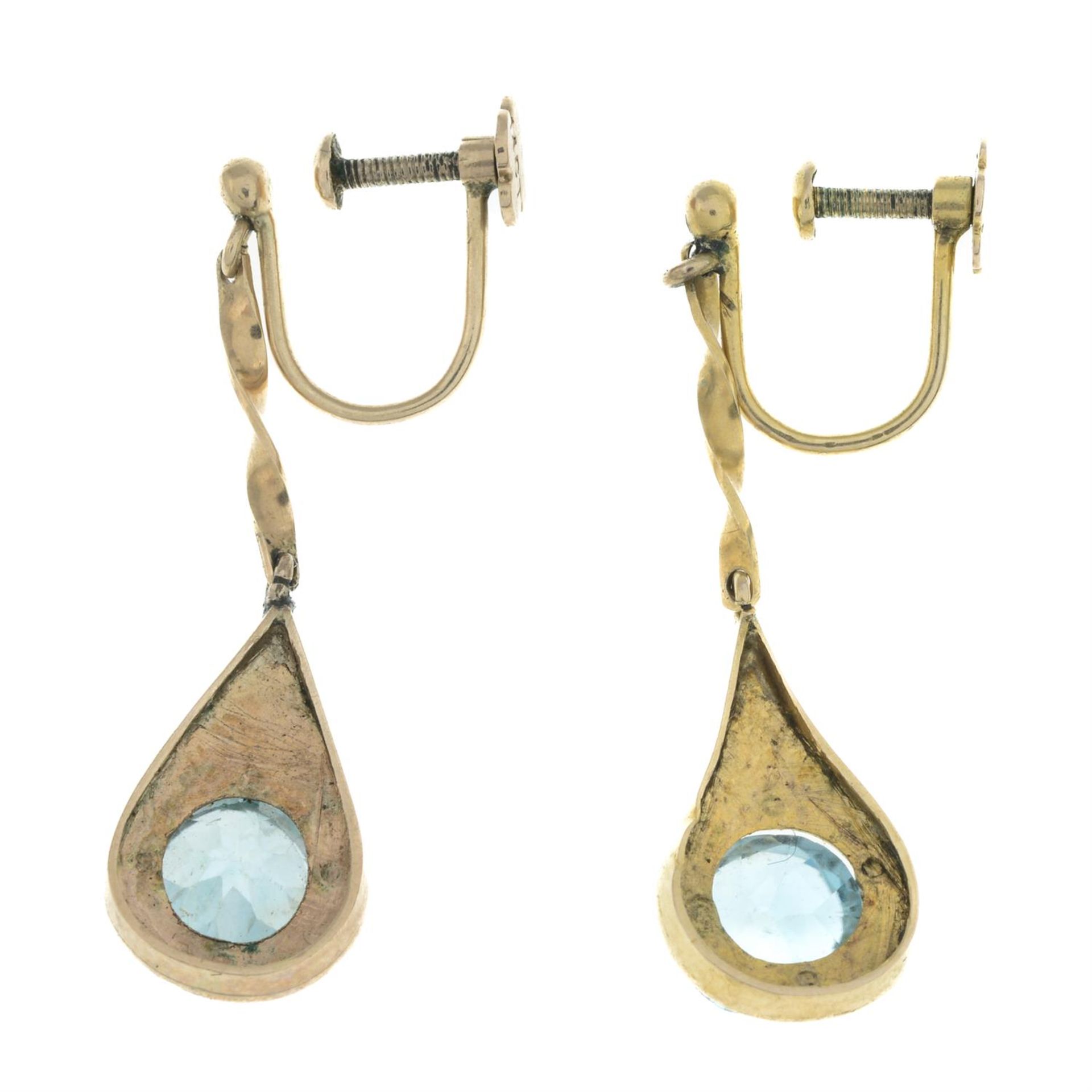 Blue zircon drop earrings - Image 2 of 2