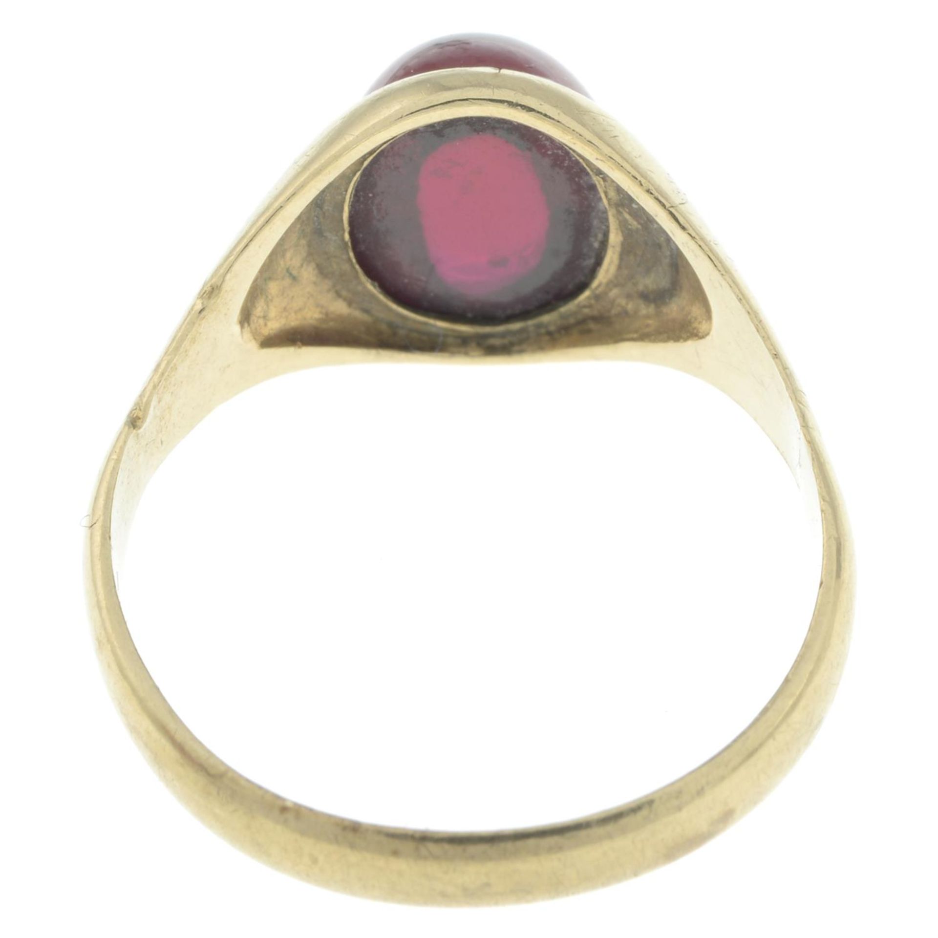 Mid 20th century synthetic ruby signet ring - Image 2 of 2