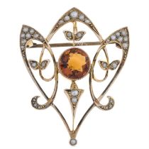 Early 20th century gem brooch/pendant, AF