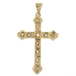 Rose-cut diamond cross pendant