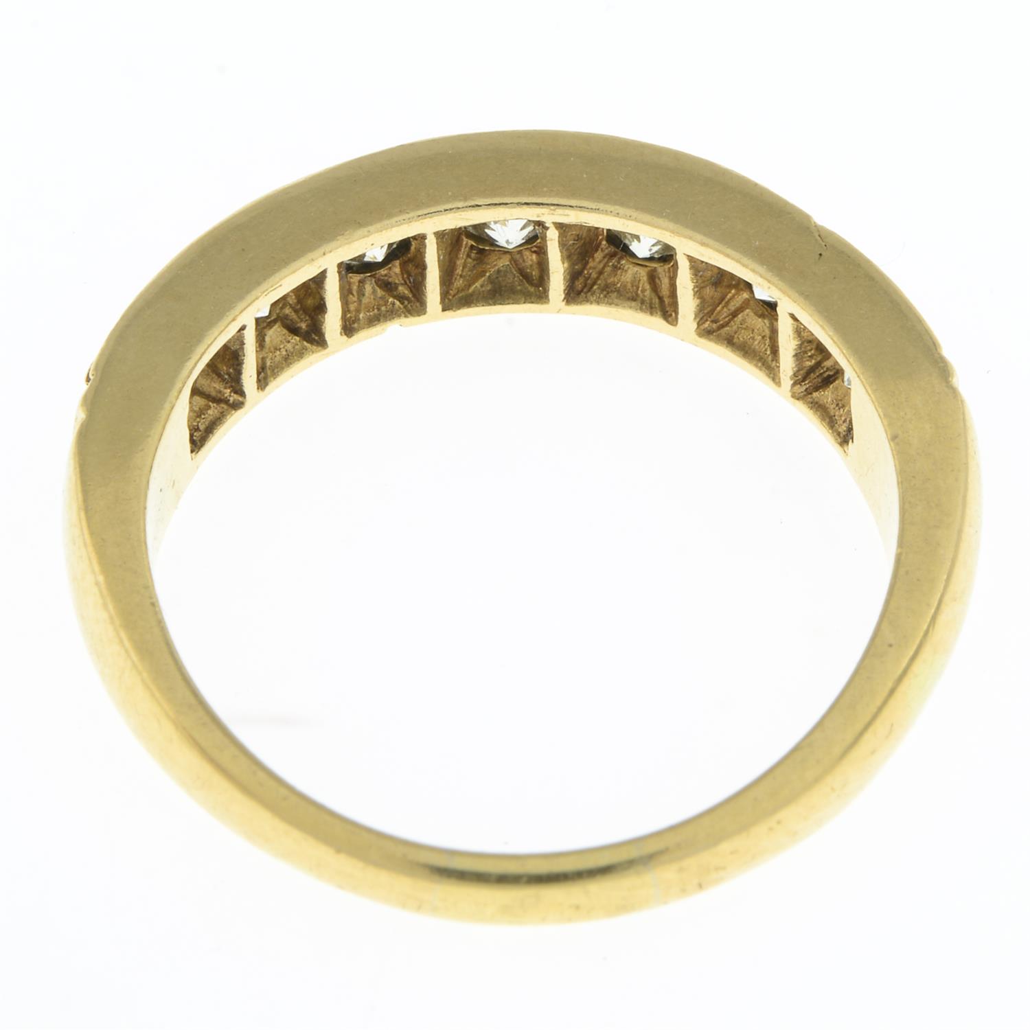 18ct gold diamond half eternity ring - Image 2 of 2