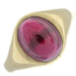 Mid 20th century synthetic ruby signet ring