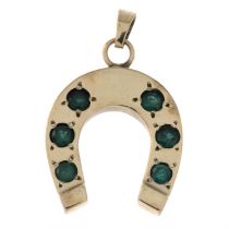Green paste horseshoe pendant