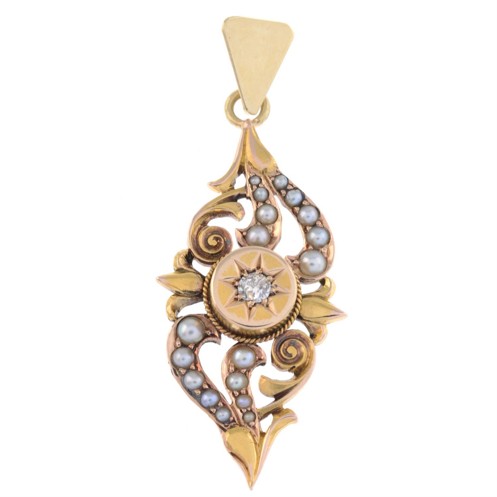 Victorian diamond & split pearl pendant