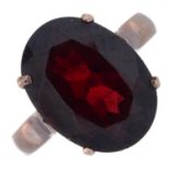 Garnet single-stone ring