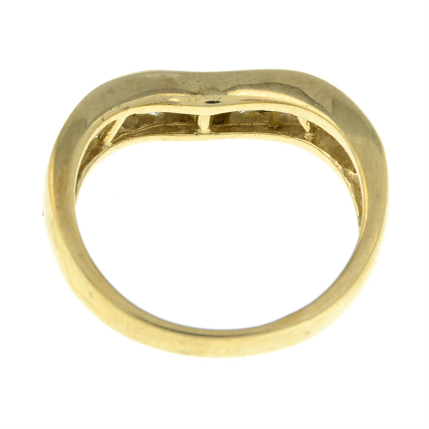 9ct gold diamond half eternity ring - Image 2 of 2