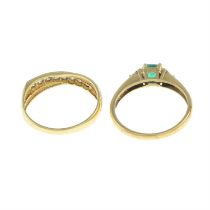 Two 9ct gold gem rings