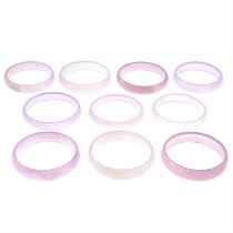 Ten agate bangles