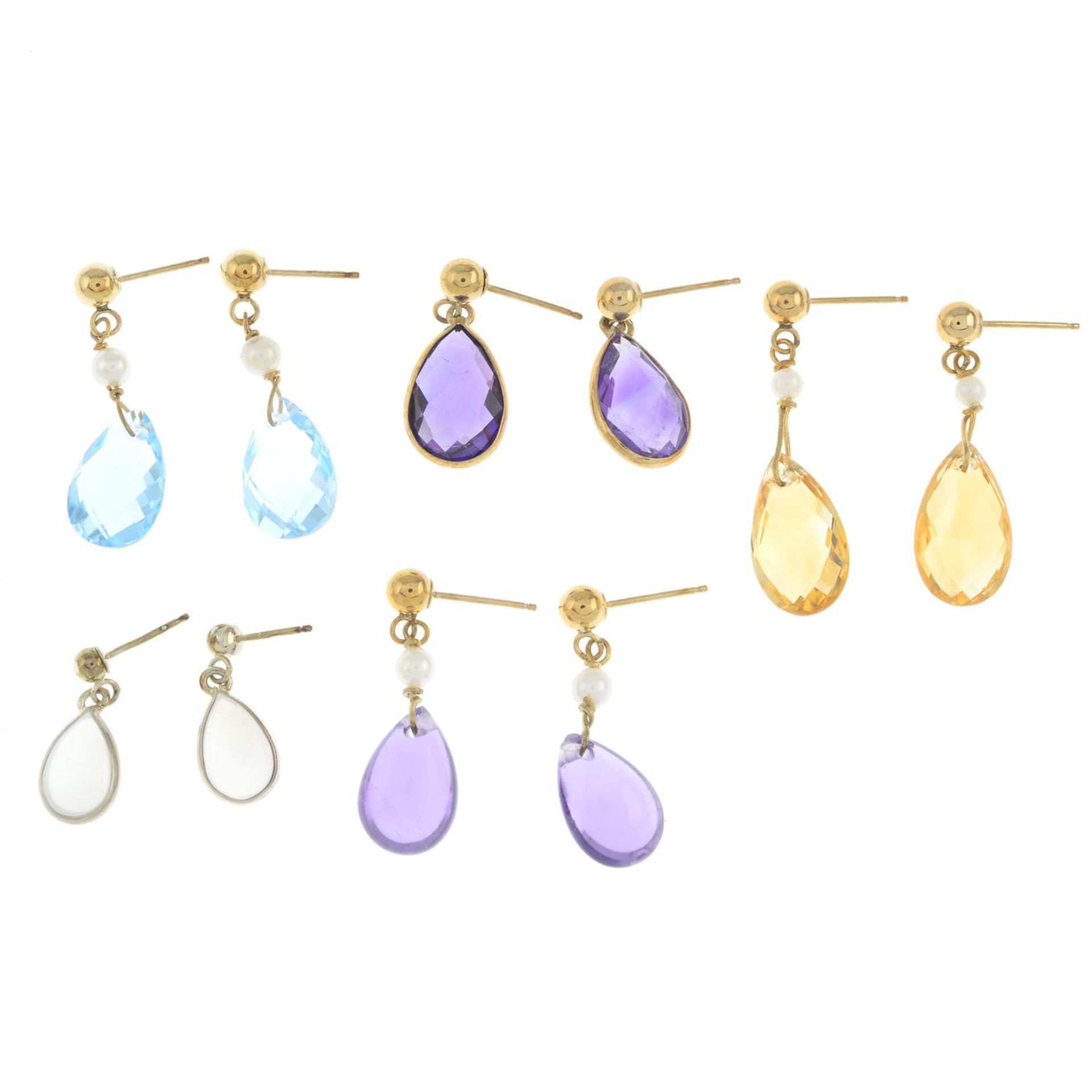 Five pairs of gem earrings - Image 2 of 2