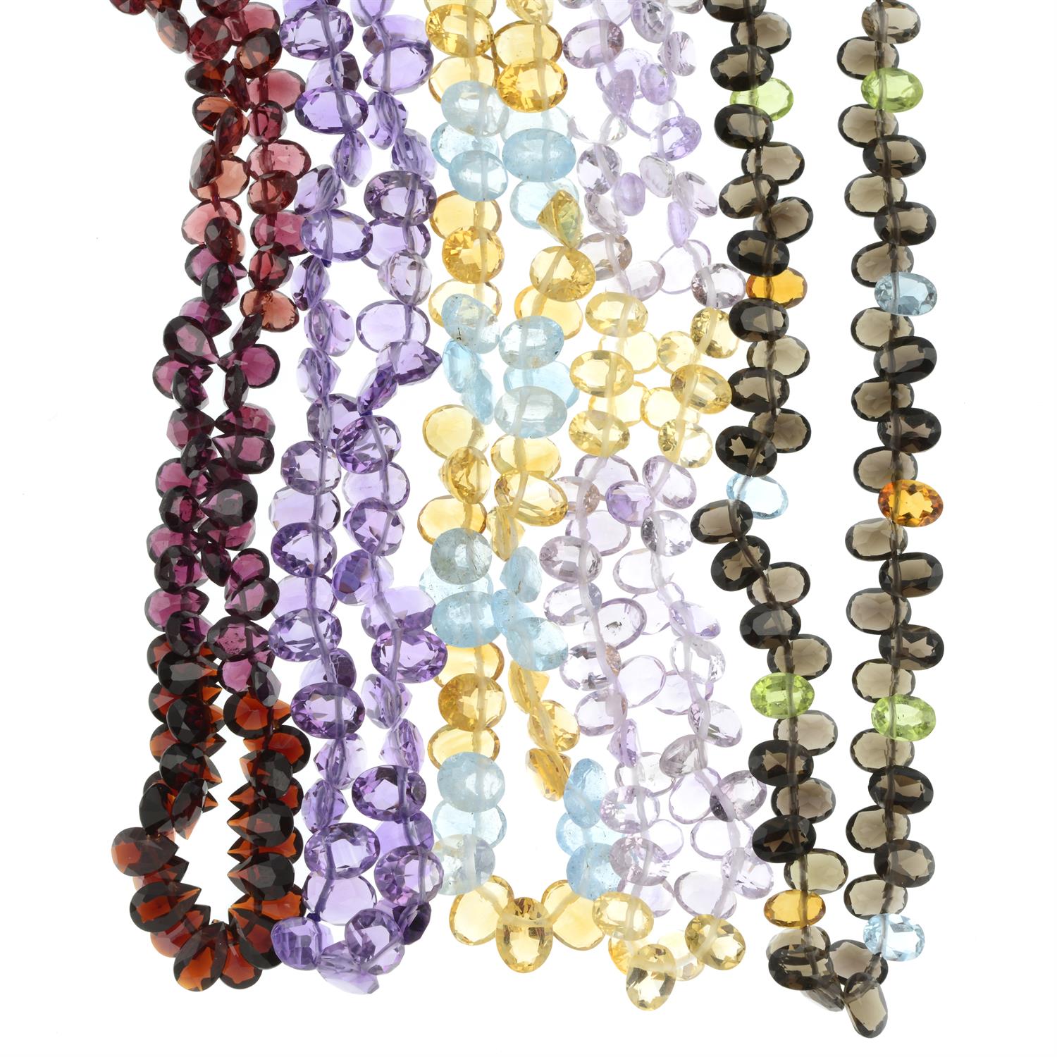 Five gem single-strand necklaces - Image 2 of 2