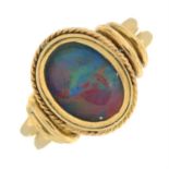 Opal doublet single-stone ring