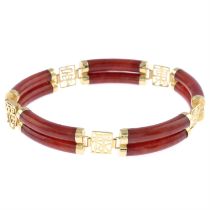 14ct gold dyed jade bracelet