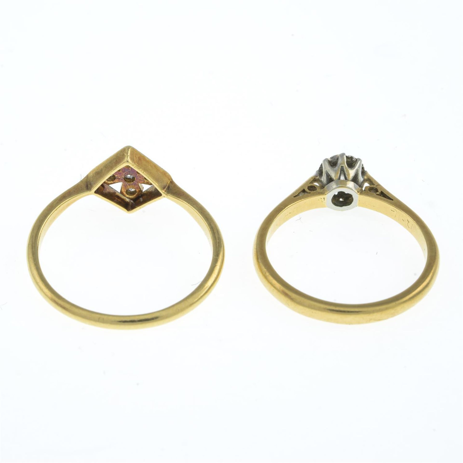Two diamond rings - Image 2 of 2