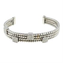 Cuff bangle, with diamond highlights