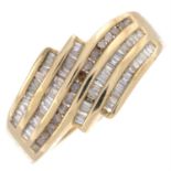 9ct gold pave-set diamond ring