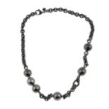 Cultured pearl & diamond necklace, Schoeffel