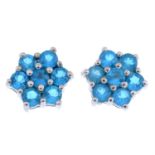 18ct gold blue gem earrings