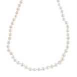 Cultured pearl single-strand necklace