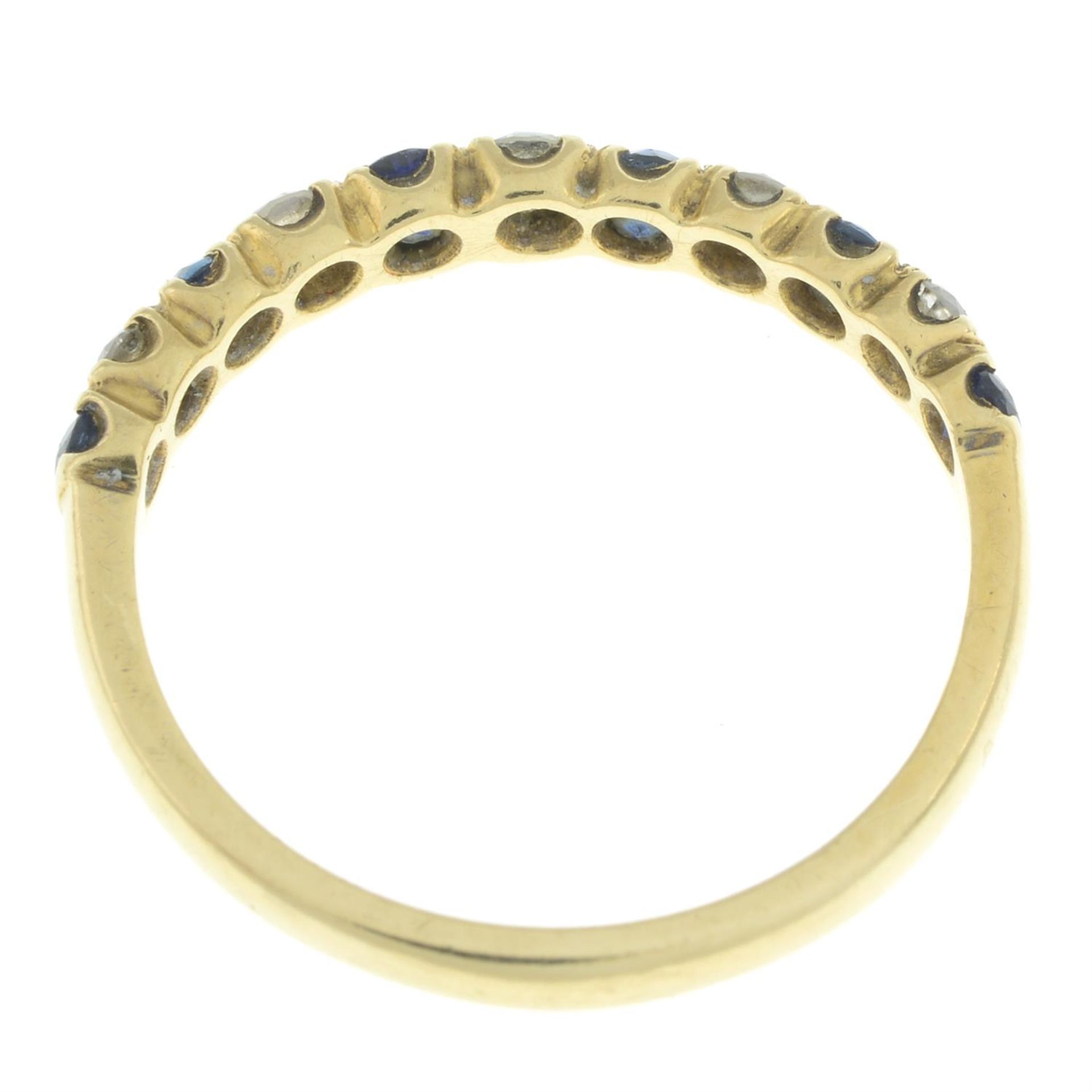 18ct gold sapphire & diamond half eternity ring - Image 2 of 2