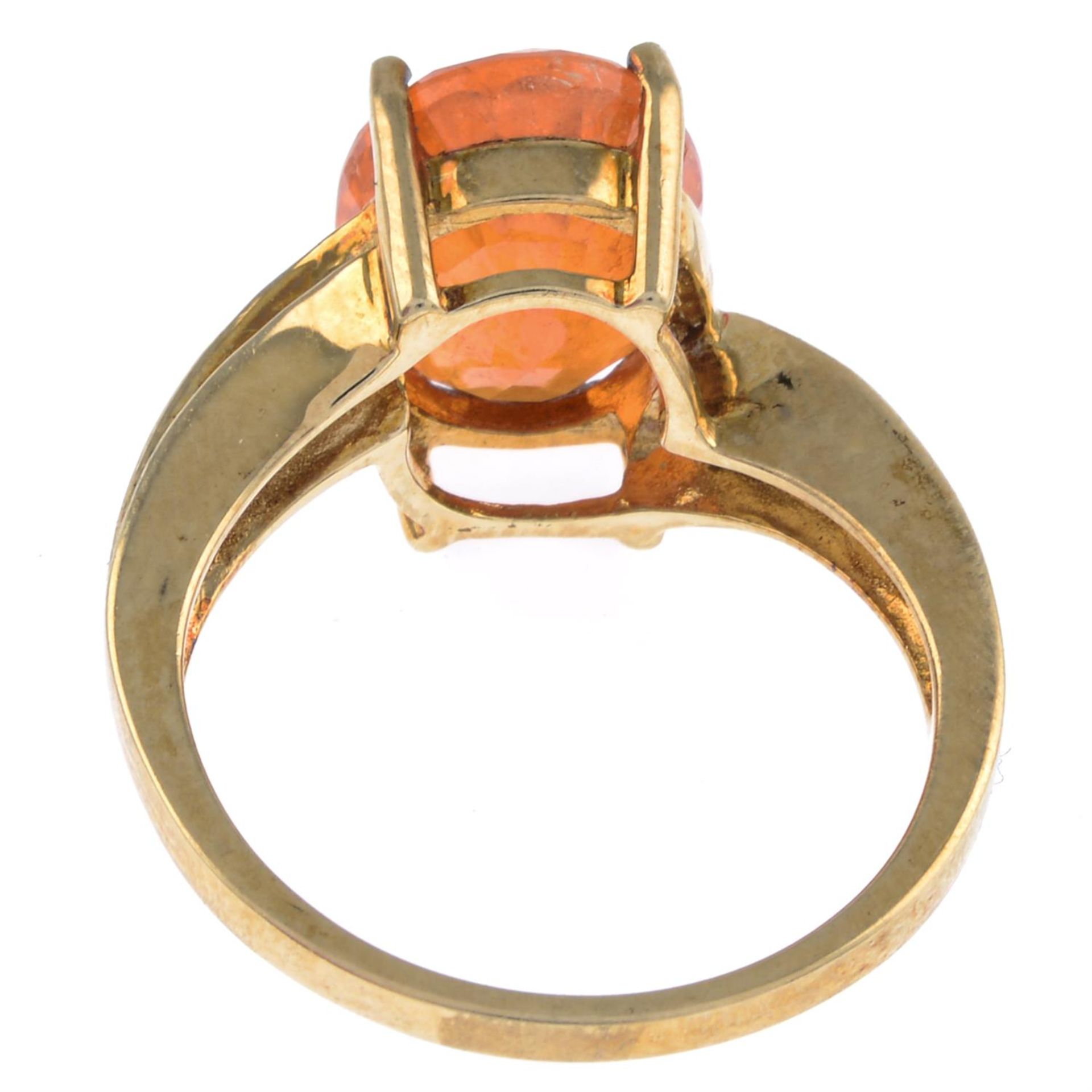 9ct gold fire opal & diamond ring - Image 2 of 2