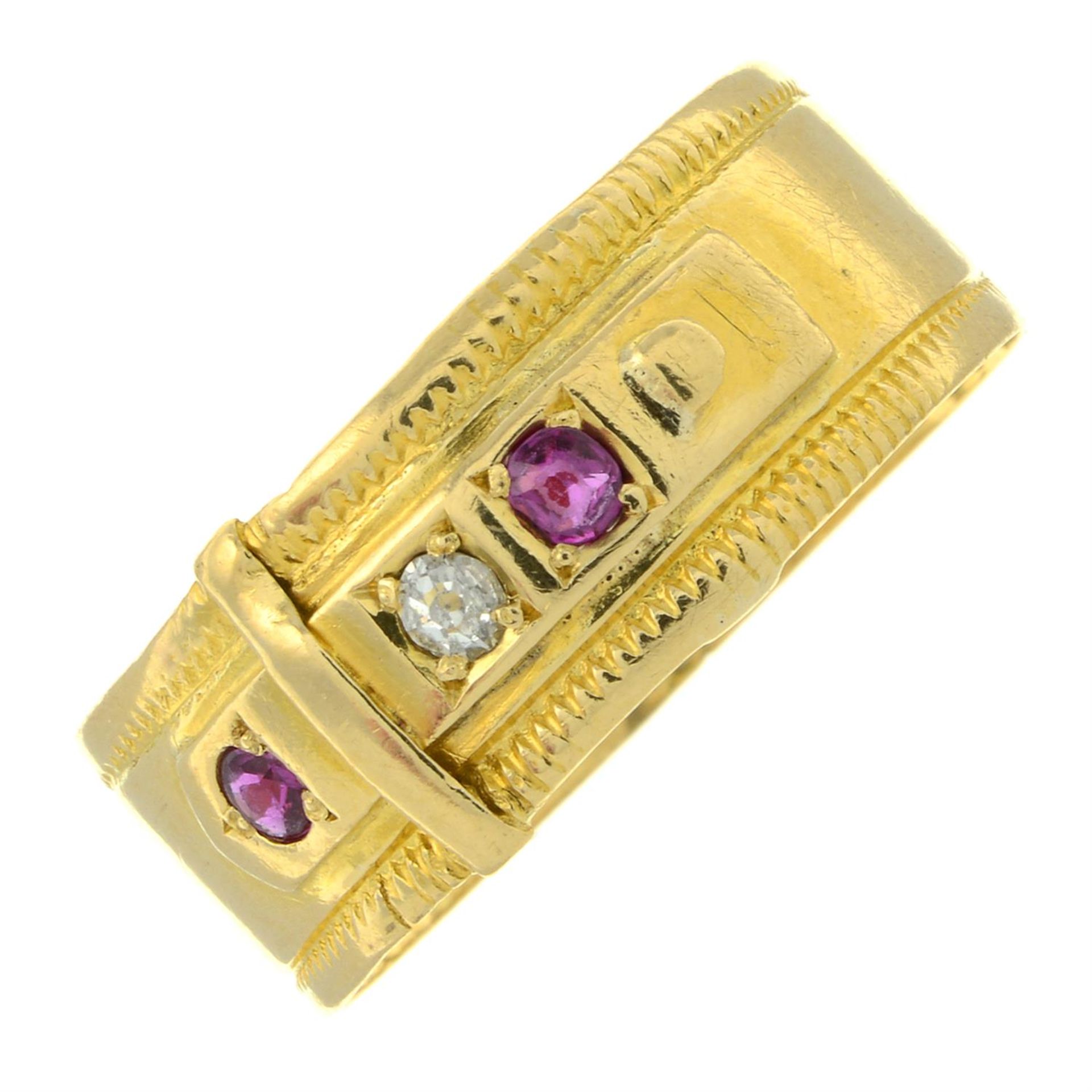 Edwardian 18ct gold gem ring